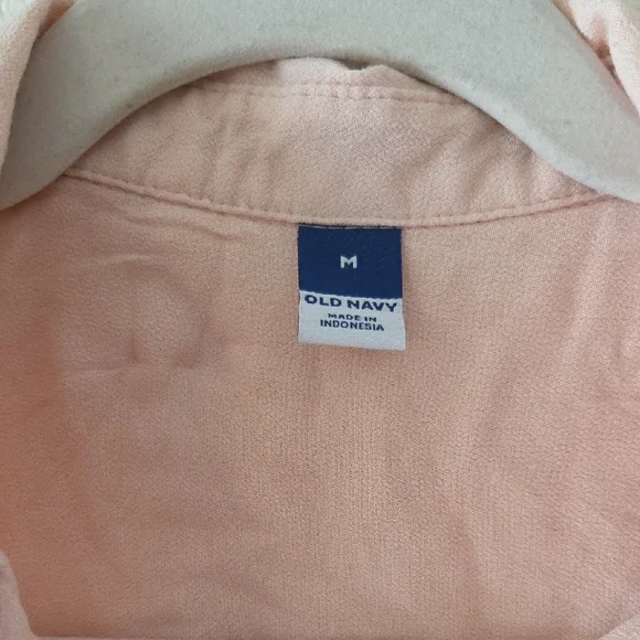 Old Navy Peach Blouse with Black Contrast Trim - Picture 3 of 4